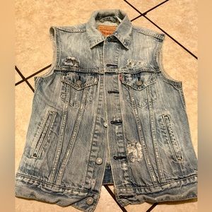 Light blue denim vest